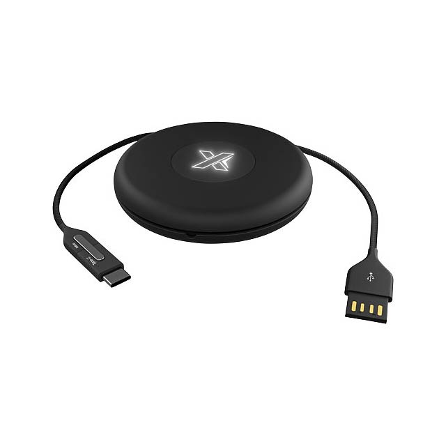 SCX.design C18 Travel Ladekabel mit Leuchtlogo - schwarz