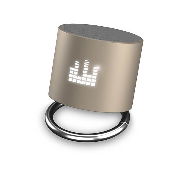 SCX.design S26 Lautsprecher Ring mit Leuchtlogo - Gold