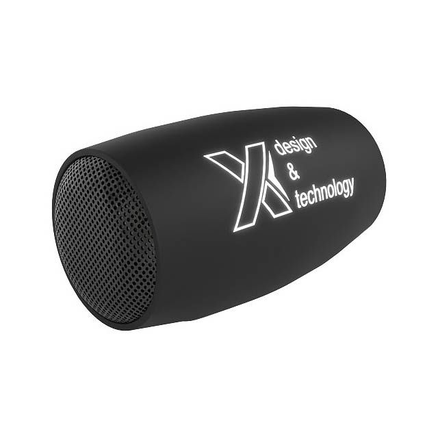 SCX.design S49 2 x 3 Watt Mini-Lautsprecher mit Leuchtlogo - schwarz