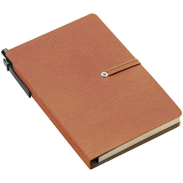 Notebook with sticky markers - brown