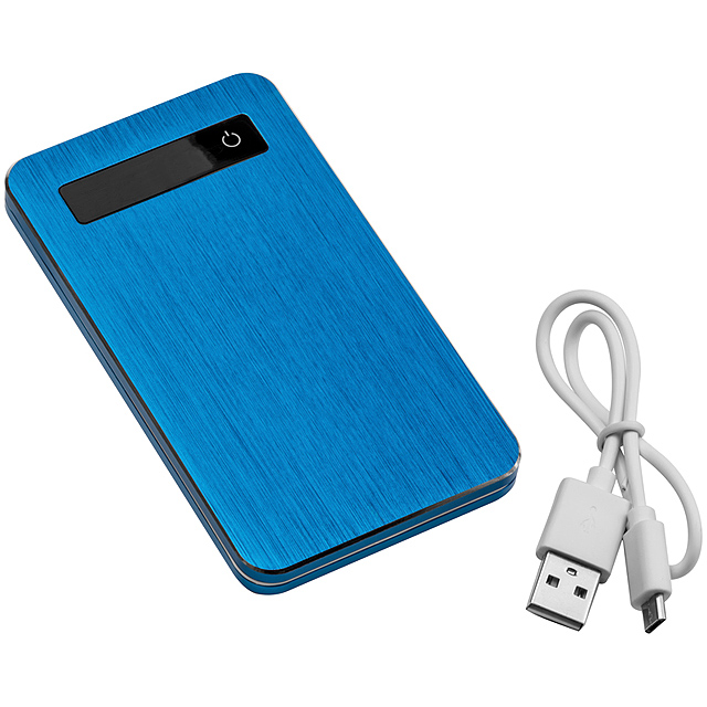 Powerbank 4000 mAh with USB port in a box - blue