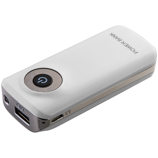 Powerbank 4000 mAh with USB port in a box - white