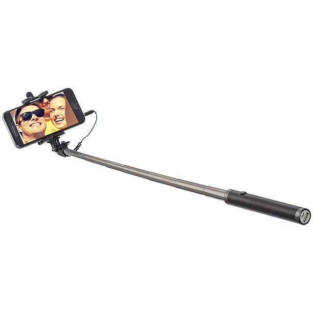 Selfie-Stick with powerbank - black