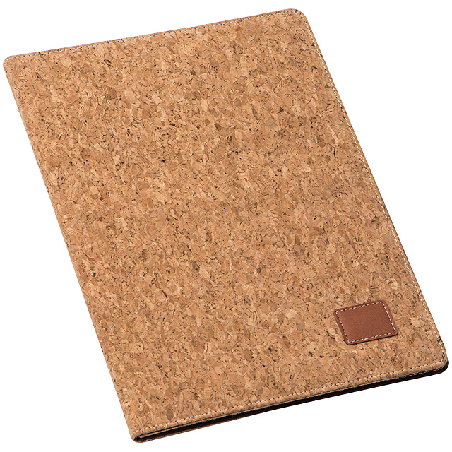 A4 cork folder with pad - beige