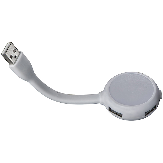 4 port USB-Hub with light - white