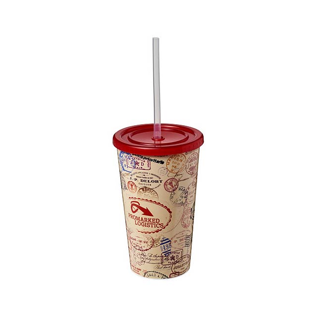 Brite-Americano® 350 ml double-walled stadium cup - transparent red