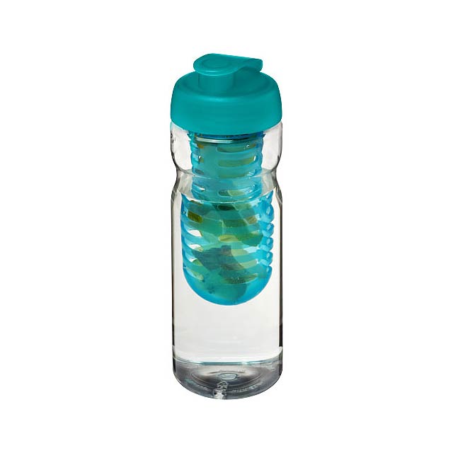 Sportovní láhev s infuzérema vyklápěcím víčkem H2O Base® 650 ml - transparentní
