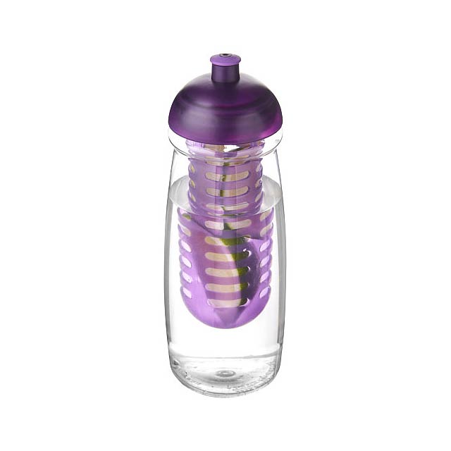 Sportovní láhev s infuzérem a kupolovitýmvíčkem H2O Pulse® 600 ml - transparentní