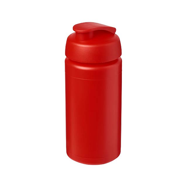 Baseline® Plus grip 500 ml flip lid sport bottle - transparent red