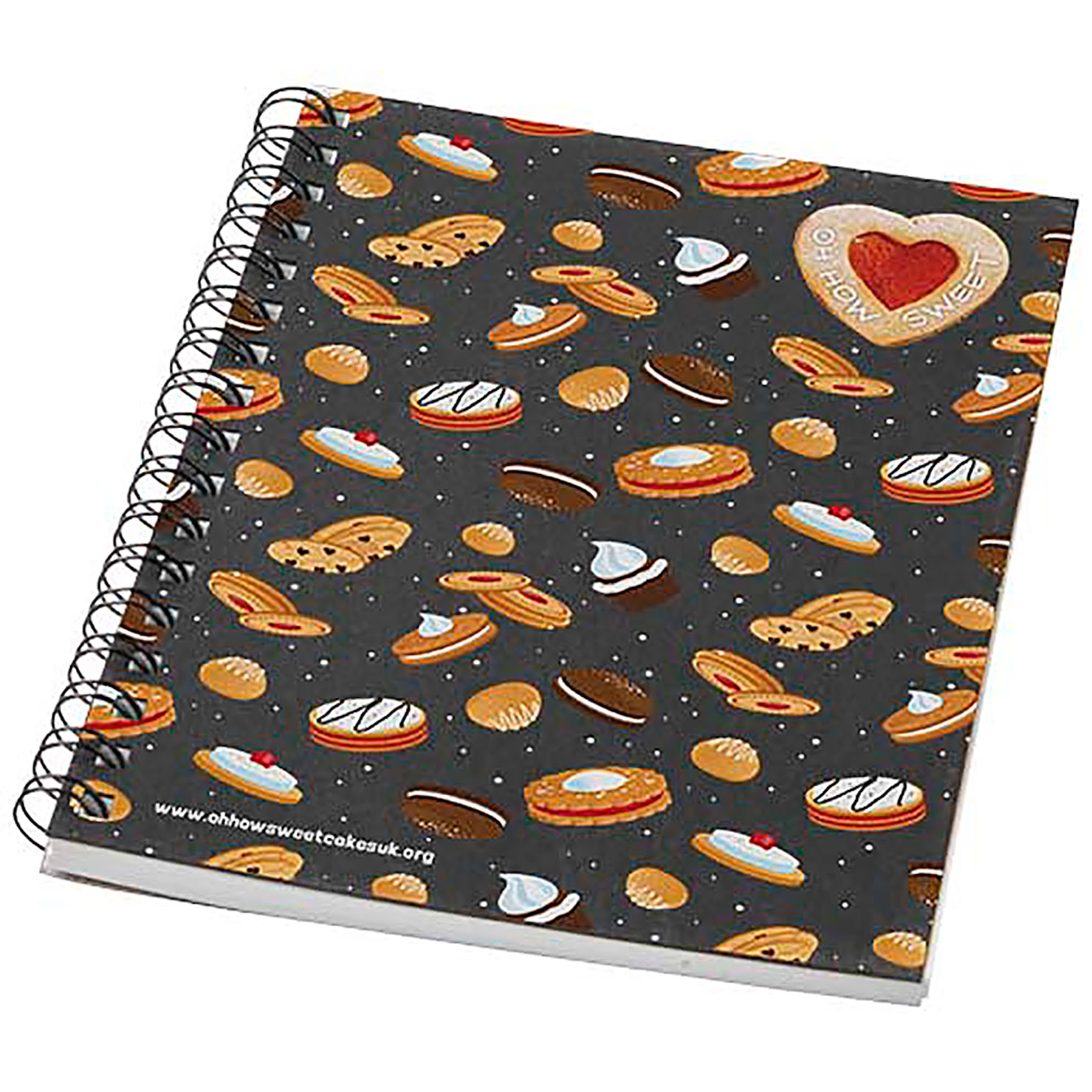 Desk-Mate® A6 colour spiral notebook - black