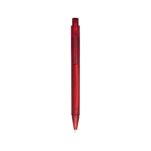 Kuličkové pero Calypso s efektem námrazy - transparentná červená