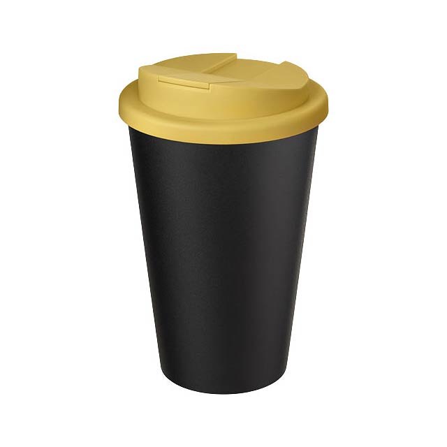 Americano® Eco 350 ml recycled tumbler with spill-proof lid - yellow