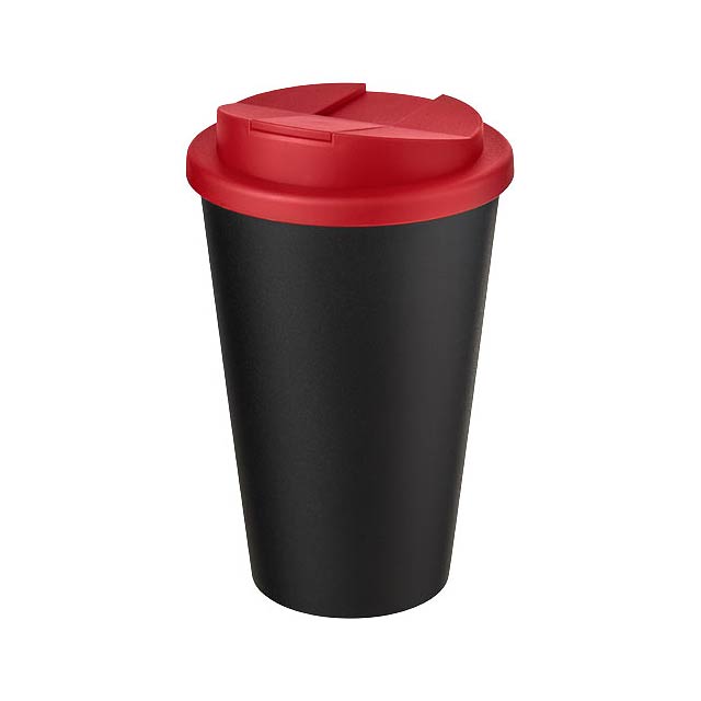 Americano® Eco 350 ml recycelter Becher mit auslaufsicherem Deckel - Transparente Rot