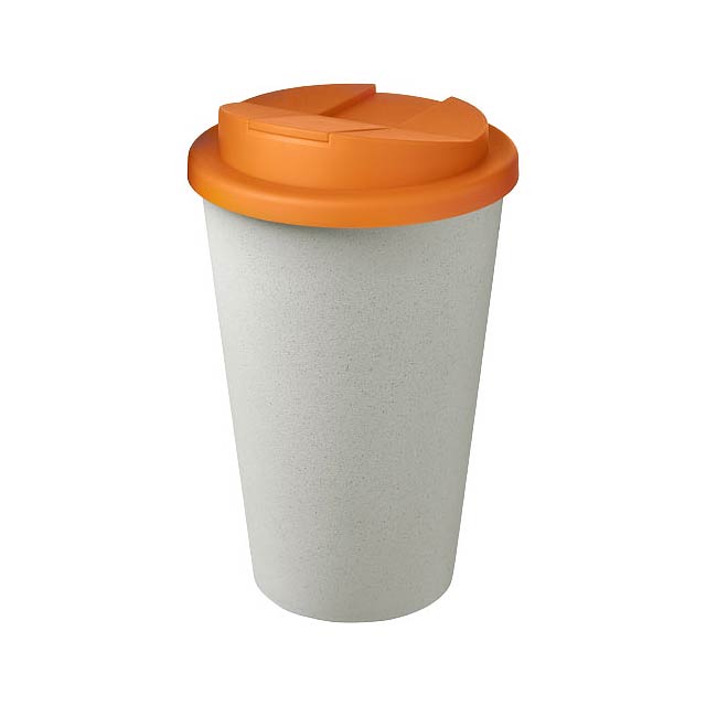 Americano® Eco 350 ml recycled tumbler with spill-proof lid - orange