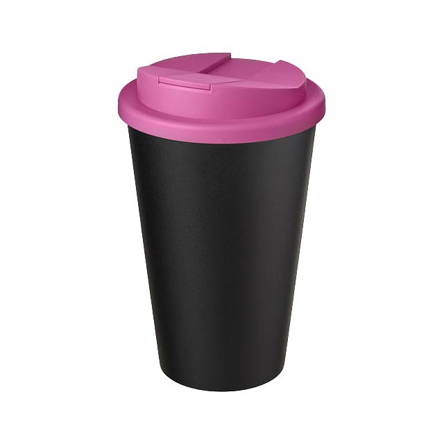 Americano® Eco 350 ml recycled tumbler with spill-proof lid - pink