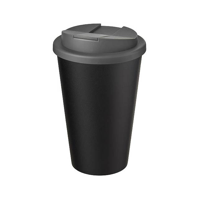 Americano® Eco 350 ml recycelter Becher mit auslaufsicherem Deckel - schwarz