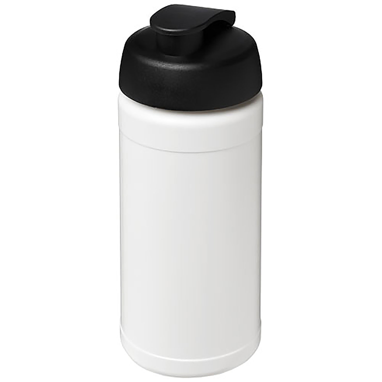 Baseline 500 ml recycelte Sportflasche mit Klappdeckel  - schwarz