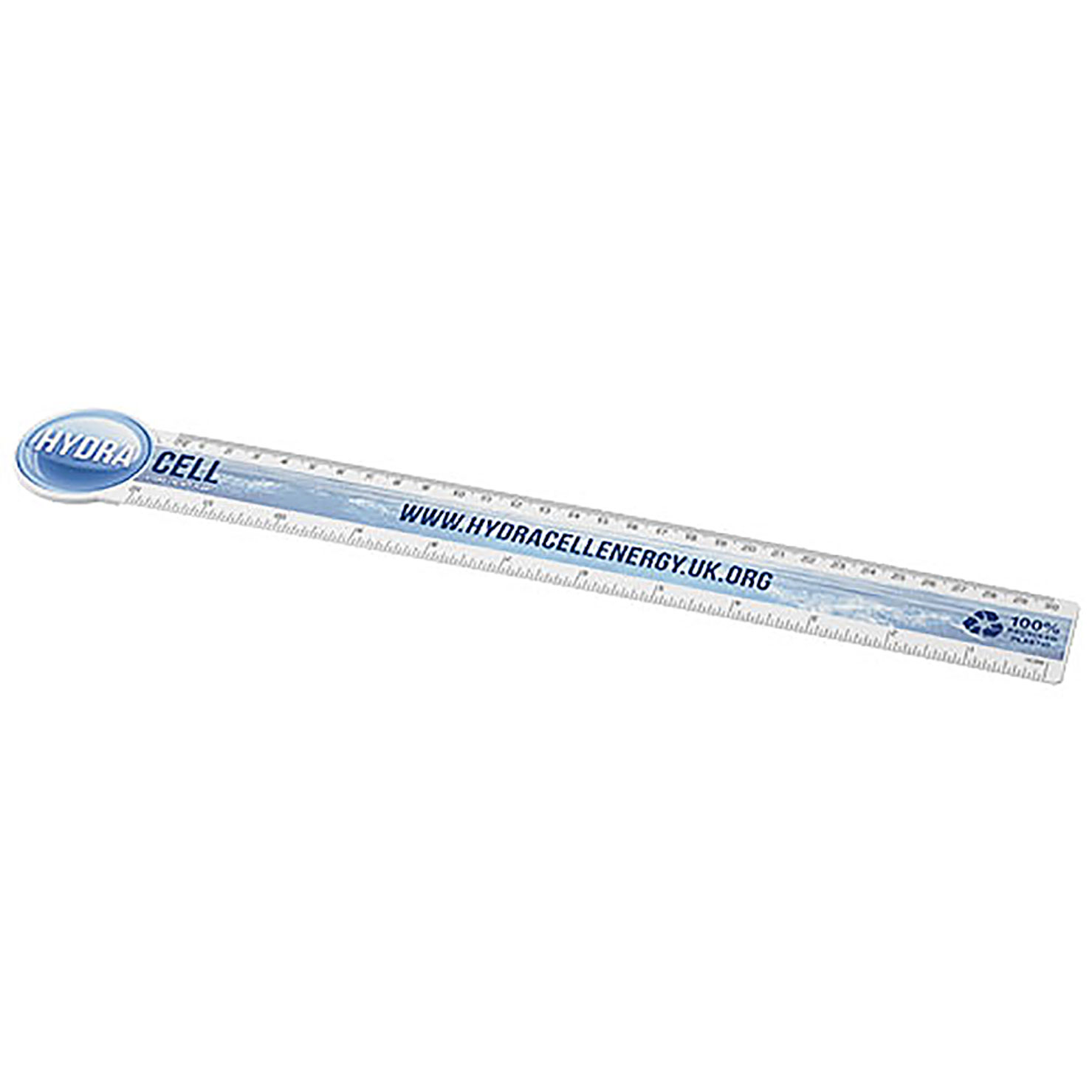 Tait 30cm circle-shaped recycled plastic ruler - white