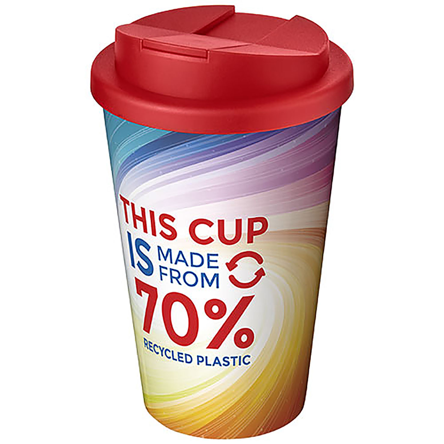 Brite-Americano® Eco 350 ml spill-proof insulated tumbler - red