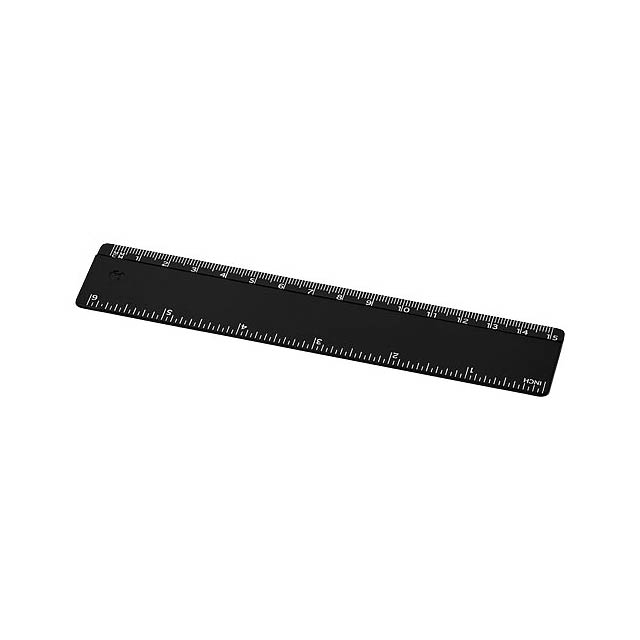 Renzo 15 cm plastic ruler - black