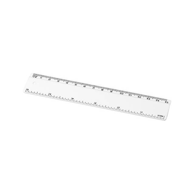 Renzo 15 cm plastic ruler - white