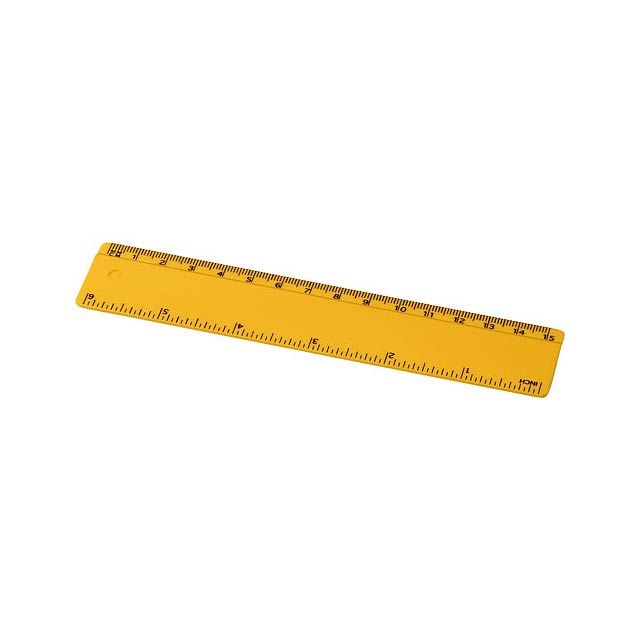 Renzo 15 cm plastic ruler - yellow