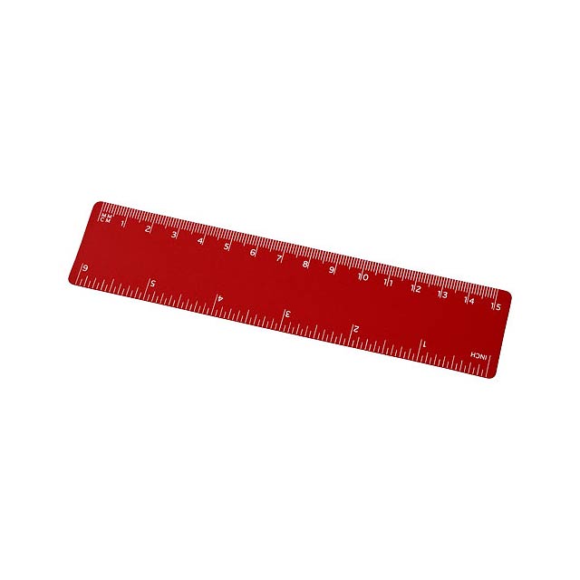 Rothko 15 cm plastic ruler - transparent red