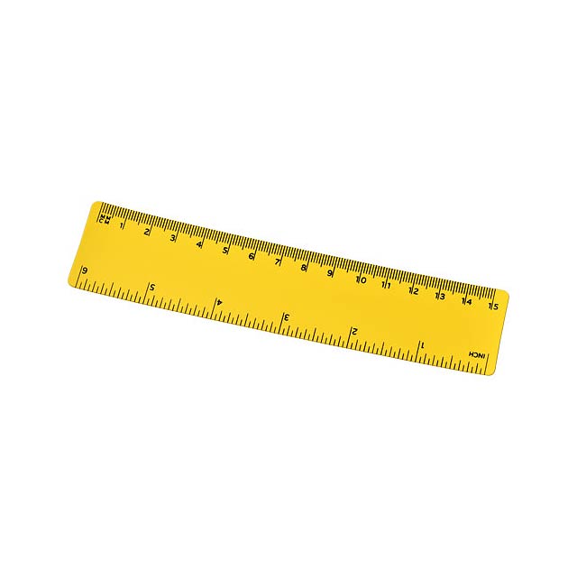 Rothko 15 cm plastic ruler - yellow
