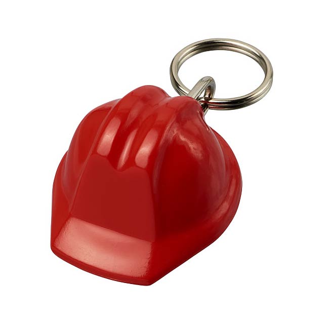 Kolt hard-hat-shaped keychain - transparent red