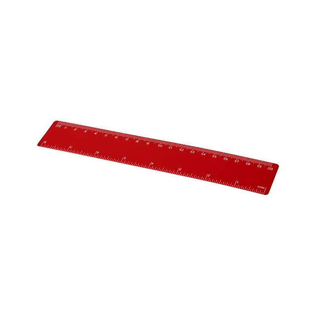 Rothko 20 cm plastic ruler - transparent red
