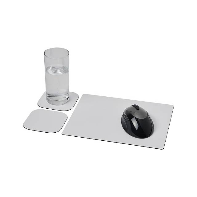 Brite-Mat® mouse mat and coaster set combo 3 - black
