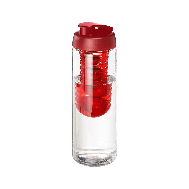 H2O Vibe 850 ml lahev s vyklápěcím víčkem a infuzérem - transparentná