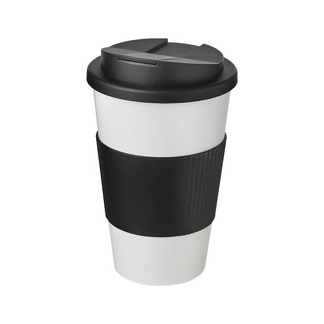 Americano® 350 ml tumbler with grip & spill-proof lid - black