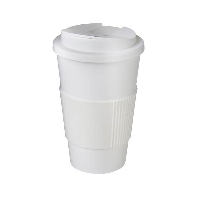 Americano® 350 ml tumbler with grip & spill-proof lid - white
