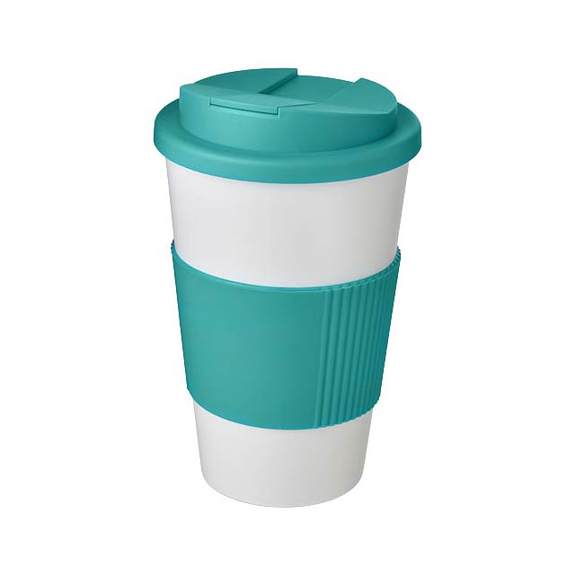 Americano® 350 ml tumbler with grip & spill-proof lid - turquoise