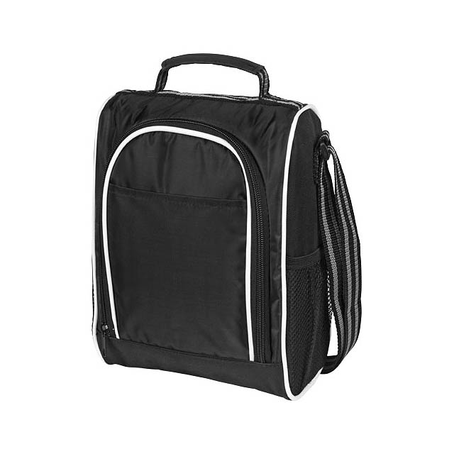 Sporty insulated lunch cooler bag - black