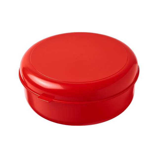 Kulatý plastový box na těstoviny Miku - transparentní červená