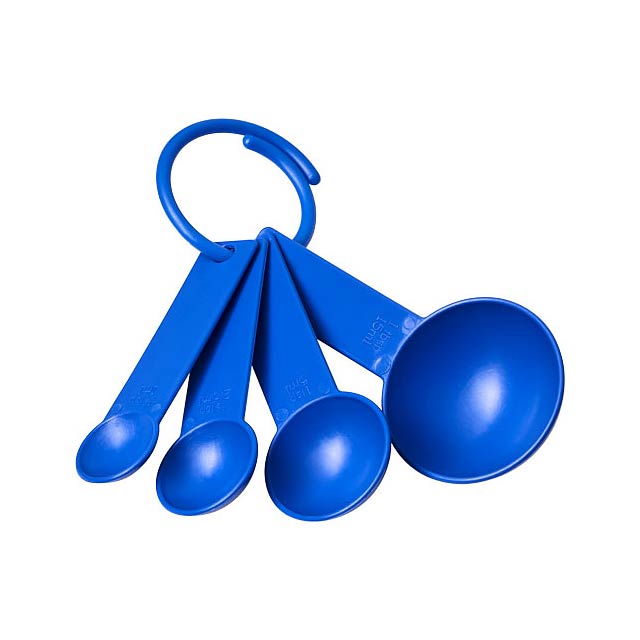 Ness plastic measuring spoon set with 4 sizes - blue