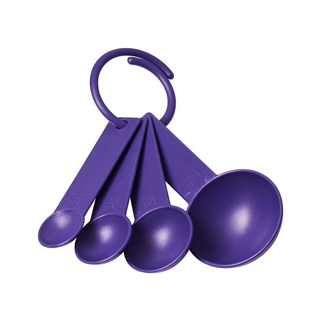 Ness plastic measuring spoon set with 4 sizes - violet