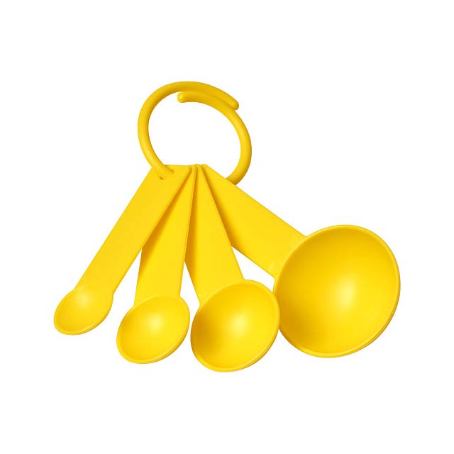 Ness plastic measuring spoon set with 4 sizes - yellow