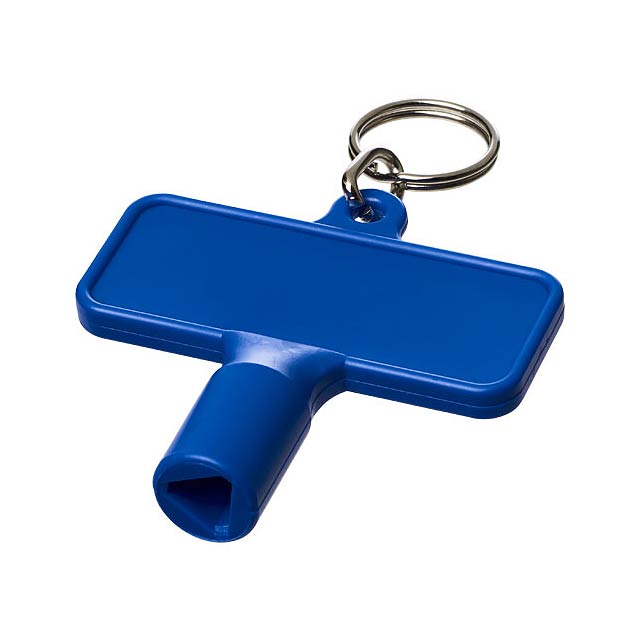 Maximilian rectangular utility key keychain  - blue