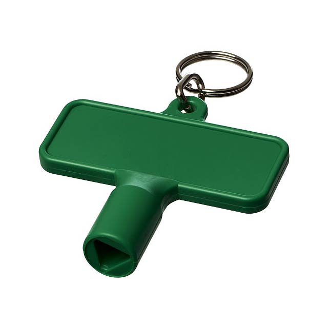 Maximilian rechteckiger Universalschlüssel mit Schlüsselanhänger  - Grün