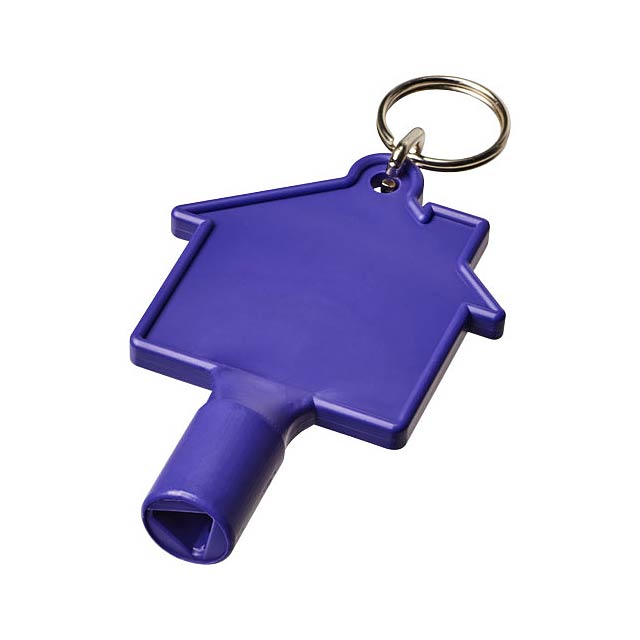 Klíčenkový klíč na měřidla Maximilian ve tvaru domu - fialová