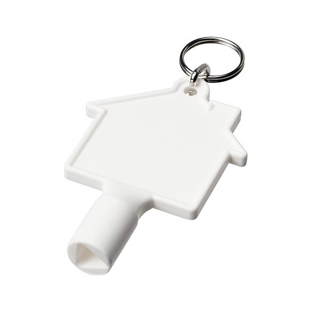 Maximilian Universalschlüssel in Hausform als Schlüsselanhänger - Weiß 