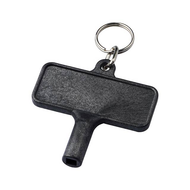 Largo plastic radiator key with keychain - black