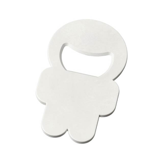 Buddy person-shaped bottle opener - white