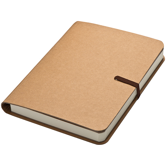 Notizbuch mit braunem Gummiband, 240 Seiten - Bräune