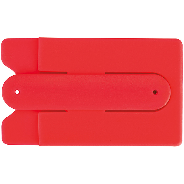 Smartphone Kartenhalter mit integriertem Ständer - Rot