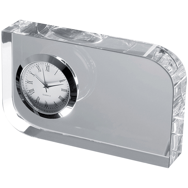 Skloblock mit Uhr - Transparente