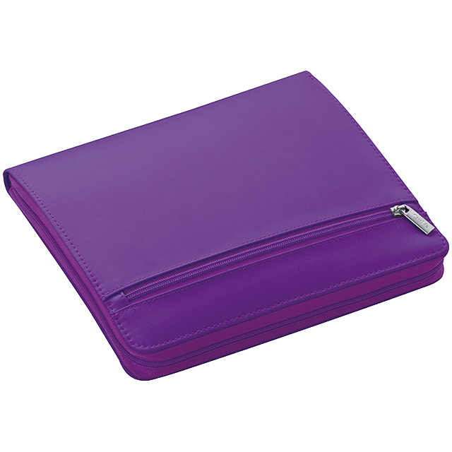 Nylon writing case with zipper - violet